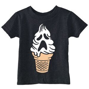 Toddler T Shirt Ghost Ice Cream Cone Halloween Tee For Young Kids